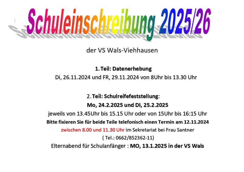 schuleinschreibung 25 26